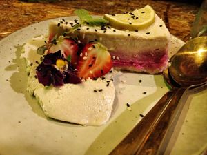 Dragonfruit cake! at Greenhouse Canteen & Bar in South Brisbane