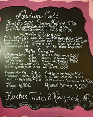 Karte Getränke at Naturium in Egestorf