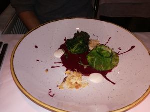 barley in cabbage leaf at Gostilna Krištof in Kranj