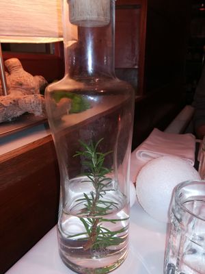 water with rosemary at Gostilna Krištof in Kranj