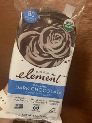 Delicious dark chocolate rice cakes  at A and B Naturals in Bar Harbor