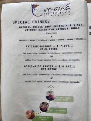 Menu page 5 of 9, February 2020 at Cumana Bistro Food in Salento