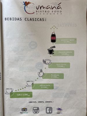 Menu page 7 of 9, February 2020 at Cumana Bistro Food in Salento