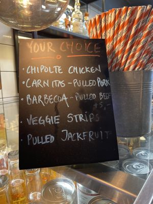 Veggie strips and pulled jackfruit  at Zocalo in Copenhagen