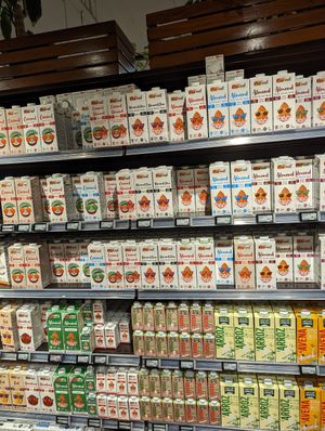 Non-dairy milks at Organic Foods and Cafe - SZR  in Dubai