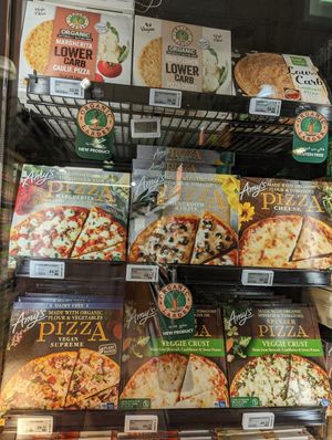 Frozen vegetarian and vegan pizzas at Organic Foods and Cafe - SZR  in Dubai