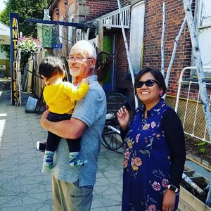 outside Relish, free parking on the nearby street at Relish in Gravenhurst