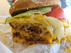 The double burger. Soooo good. at Green Soma Vegan Cafe in Hapeville