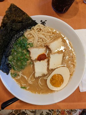 The type of ramen I got came with the tofu and green onion, the nori and vegan egg were add on toppings at Ramen Danbo - Kitsilano in Vancouver