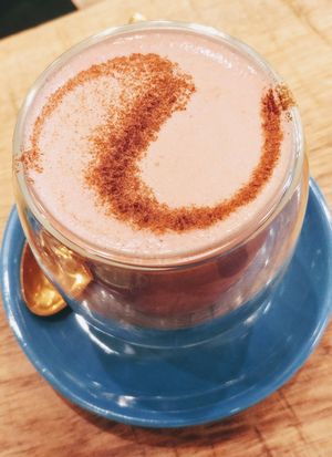 Beetroot latte  at Ubuntu Vegan Cafe in Hawthorn