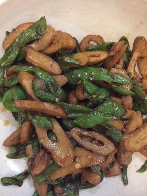 Delicious gluten and hot peppers  at JingXin in Changsha