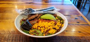red dragon vegan protein bowl at Pressed Cafe in Burlington