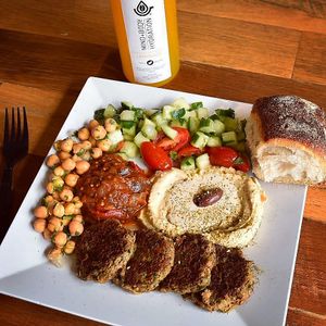 Impossible Kabob Plate (vegan) at Pressed Cafe in Burlington