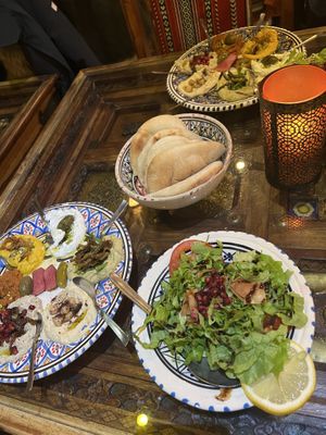 Lebanese salad + hummus mix  at Fairouz in Milan