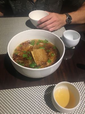 Crispy soy cutlet noodle soup at Meimen FángKōngDòng 梅門防空洞 in Taipei