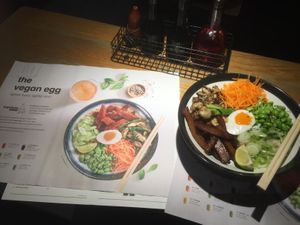 Vegan egg in the "avant gard'n" at Wagamama - Sunset Walk in Milton Keynes