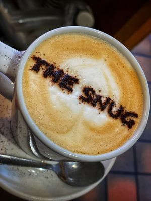 Plant based flat white at The Snug in Atherton