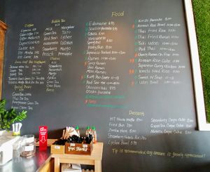 menu board at 107 Taste in Miami