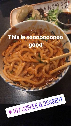 Udon bowl vegan gyoza at 107 Taste in Miami