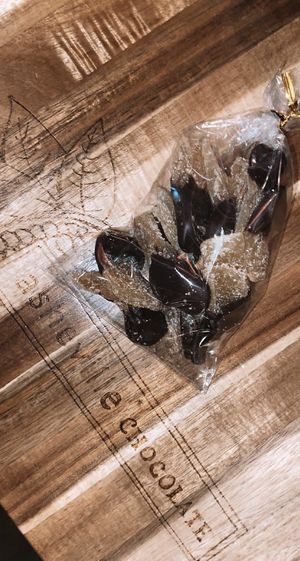 dark choc covered candied ginger 🤤  at Asheville Chocolate in Asheville