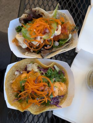 Buffalo zucchini and Avotaco, both deep fried at Craft and Taco Lounge in Escondido