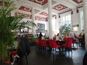 Inside at Prana Cafe in Leicester