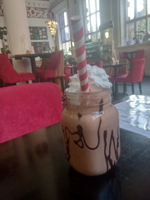 Ice cream shake (chocolate) at Prana Cafe in Leicester