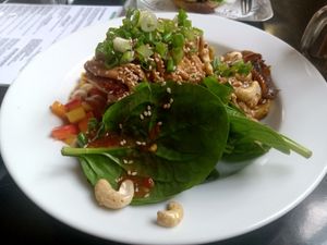 Brown rice Buddha bowl at Prana Cafe in Leicester