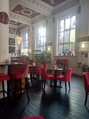 Inside the cafe at Prana Cafe in Leicester