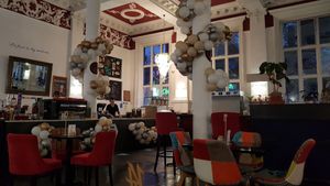 Inside at Prana Cafe in Leicester