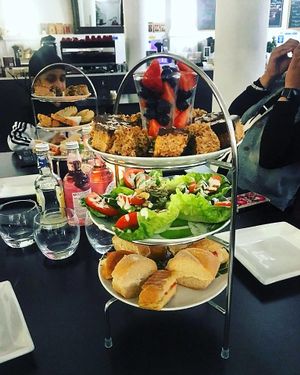 vegan afternoon tea, from facebook page at Prana Cafe in Leicester