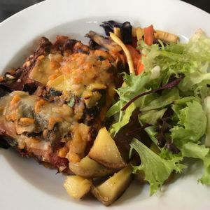 Spelt lasagna  at Prana Cafe in Leicester