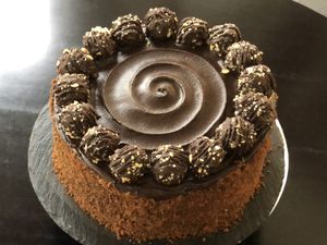 Vegan Ferrero Rocher Cake at Prana Cafe in Leicester