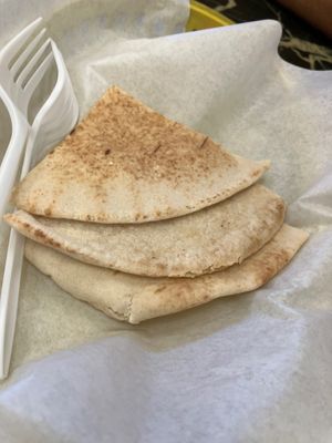 Pita that came with veggie combo plate at Sunrise Deli in San Francisco