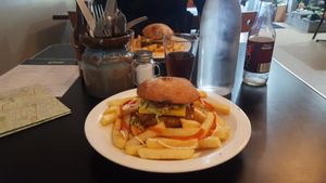 Soul burger at Prans Soul Food in Auckland