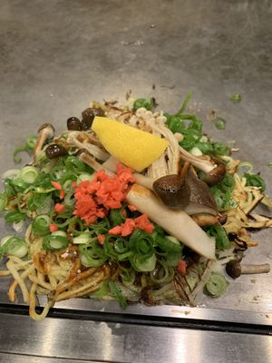 Delicious okonomiyaki (mini size)  at Kamehameha - かめはめは in Kyoto