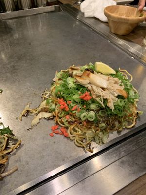 Upgraded ‘regular’ size okonomiyaki for an additional 100¥ at Kamehameha - かめはめは in Kyoto