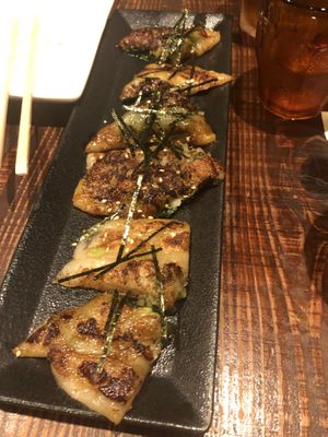 Rice dumplings with scallions and garlic at Kamehameha - かめはめは in Kyoto