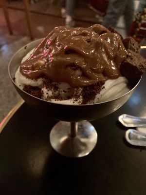 Ice cream with Nutella and brownies (vegan)  at Ca Phe Hanoi in Tel Aviv
