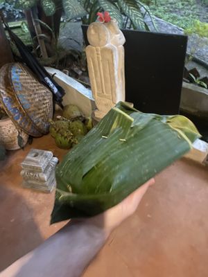 Compostable packing for takeaway  at Swasti Beloved Cafe in Ubud