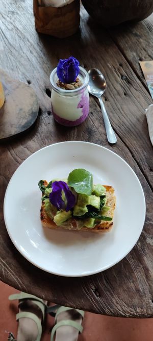 Avocado toast and chia pudding at Swasti Beloved Cafe in Ubud