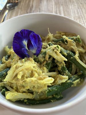 Balinese veggies   at Swasti Beloved Cafe in Ubud