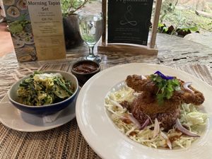 Jackfruit katsu curry + Garden urab  at Swasti Beloved Cafe in Ubud