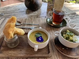 Breakfast tapas (garden urab + dal)  at Swasti Beloved Cafe in Ubud