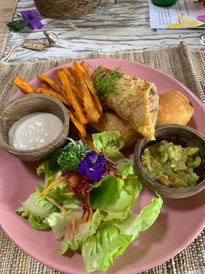 Vegan jackfruit at Swasti Beloved Cafe in Ubud
