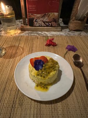 Vegan passionfruit cheesecake at Swasti Beloved Cafe in Ubud