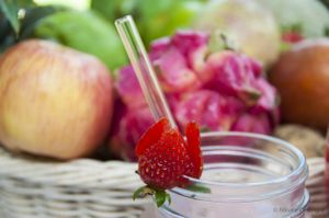 re-usable glass straw. Zero Waste at Swasti Beloved Cafe in Ubud
