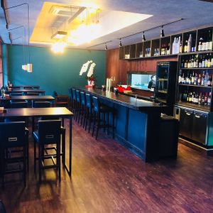 Fully-stocked, bar at D'Vine Restaurant & Lounge in Nikko