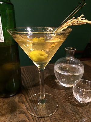 Sake, Plum Liqueur, a Steeped Plum at D'Vine Restaurant & Lounge in Nikko