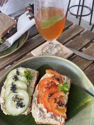 Humous with cucumber & tomato   at Indiana vegan Cafe & Yoga in Langkawi